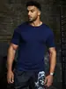 2026 Verão Transfronteiriço Masculino Gola Redonda Manga Curta Moda ao Ar Livre Esportes Secagem Rápida Corrida Versátil Top Tendência Em Estoque