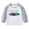 2023 Nuevo Transfronterizo Primavera y Otoño Camiseta Infantil Cuello Redondo Dibujos Animados Manga Larga Top Camiseta Base Niños y Niñas Bebé Algodón Camiseta