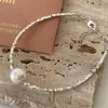 Pulsera de Plata Rota y Perlas Estilo Coreano Gama Alta Lujo Ligero Pulsera Sencilla Regalo para San Valentín Mejor Amiga Niñas