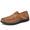 Zapatos de Cuero para Hombre 2025 Nuevo Verano Transpirables Slip-on Huecos Zapatos de Cuero Suela Suave Ligeros Antideslizantes Conducción Zapatos de Conductor