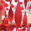Decoração de fundo de cena de casamento longo e ondulado, origami ondulado, adereços de teto vermelhos, layout, origami vermelho