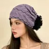 Gorra Transpirable de Ala Ancha para Mujer, Elegante Turbante de Malla con Encaje y Pedrería para Invierno