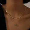 Colar Dupla Camada 26 Letras Transfronteiriço Aliexpress Aço Inoxidável Ajustável Estilo Vintage Joia para o Dia a Dia
