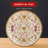Prato raso de cerâmica esmaltada, prato raso, prato de jantar estilo chinês de Jingdezhen, utensílios de cozinha privada para hotel e clube, prato de servir, prato redondo