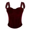 Suministro Transfronterizo Otoño e Invierno Negro Estilo Cremallera Terciopelo Ropa Interior Moldeadora de Alta Gama Ropa Exterior Sujetador de Ballena Camisola