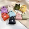 Chaveiro de bolsa de couro, porta-moedas mini fofo estilo ins, chaveiro pingente para estojo de fone de ouvido atacado