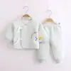 Conjunto para Recém-Nascido, Roupa Quente de Três Camadas Sem Costura Estilo Monge com Amarrações, Conjunto de Roupa Íntima para Bebê de 0-3 Meses, Algodão
