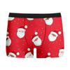 Cueca Masculina Estampada de Natal Nova Respirável Confortável Boxer de Seda de Leite Boxer com Estampa Digital de Seda de Leite