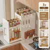 Estante de Especias de Múltiples Niveles Extraíble Caja de Almacenamiento Multifuncional Frascos Encimera de Cocina Borde Estrecho Aceite Sal Salsa Vinagre