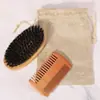 Kit de Aparo e Cuidados com a Barba em Estoque Transfronteiriço, Tesoura para Barba, Escova para Barba, Bolsa de Linho, Kit para Barba