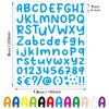 Calcomanías de letras de dibujos animados de 1 pulgada, calcomanías combinadas multicolores de 12 colores, calcomanías personalizadas para tazas, logotipos para fiestas de cumpleaños
