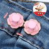 Camelia Cintura Ajustada Botones Pantalones sin Perforaciones Cintura Grande y Cintura Pequeña de Jeans Artefacto para Apretar la Cintura Botones de Flor