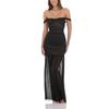 Temperamento da Moda Transfronteiriça Europeia e Americana Garota Quente Cor Sólida Plissado Gaze Costura Slim Vestido Longo Feminino de Um Ombro
