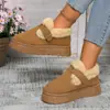 Comercio Exterior Transfronterizo Talla Grande Botas de Nieve de Suela Gruesa para Mujer Otoño e Invierno Explosiones Retro Forradas de Felpa Cálidas Zapatos de Pedal Birkenneth para Mujer