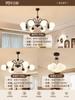 Lámpara de araña vintage estilo francés para sala de estar, nuevo modelo 2026, luz principal minimalista de mediados de siglo 'Magic Bean' negro, iluminación de alta gama para dormitorio