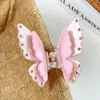 Grampo de cabelo de borboleta de acrílico de alta qualidade, novo, super fada, de camada dupla, para primavera e verão, acessórios de cabelo fofos, pequenos e novos acessórios de cabelo para mulheres