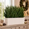 Ramas artificiales de tuya, ramas gruesas estilo bosque, decoraciones de agujas de pino, adornos de plantas verdes para escritorio, accesorios decorativos frescos y naturales para Navidad