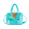 Venta de liquidación: Elegantes Bolsos para Niñas Pequeñas, Lindos Bolsos de Hombro, Bolsos Cruzados, Bolsos Cruzados de Peluche Tie-Dye de Unicornio Coloridos para Niñas