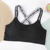 Correa de hombro con letras, ropa interior de espalda hermosa, para mujer, inalámbrica, de una pieza, con almohadilla en el pecho, chaleco camisola, top tubo con pecho envuelto para mujer, anti-exposición