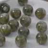Grânulos redondos de furo grande com gradiente de tinta jade imitação com banho de ouro, grânulos soltos estilo antigo, acessórios para pulseira DIY feitos à mão