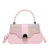 Bolso de Mano Cuadrado Pequeño de Moda 2025 Nuevo Bolso de Hombro con Cierre Bolso para Mujer de Pu Texturizado Elegante Versátil Bolso Cruzado para el Trabajo