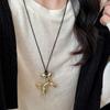 Collar con colgante de perro Bleo de cuerda negra para mujer, cadena de lana con diseño de nicho de alta calidad, personalidad única, accesorios de hip hop para parejas.