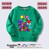 Roupas infantis Amigos do Arco-Íris outono e inverno Novo suéter com forro de fleece desenhos animados para meninos e meninas blusa de base casual tendência