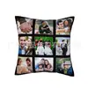 Funda de Almohada Lisa Patrón de Nueve Cuadrículas 40*40cm Terciopelo Piel de Durazno Funda de Cojín Estampada por Transferencia Térmica para Sofá Silla con Cremallera Decoración del Hogar