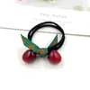 Corea del Sur Dongdaemun Red Social Cuerda de Cabeza Resorte y Verano Nuevo Anillo para el Cabello Mujeres Gelatina Cereza Accesorios para el Cabello Onda Punto Cinta Banda de Goma