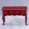 1:12 casa de muñecas casa de muñecas mini muebles modelo bolsillo rojo escritorio mesa con tres cajones de rejilla