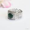Anel de Cabeça de Tigre de Jade Grau A Natural Guan Yu Anel de Jade Tigre Azul Venda por Atacado Dropshipping S4110302