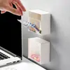 Caja de Almacenamiento de Algodón para Maquillaje, Montada en la Pared del Baño, Esponja para Polvos de Baño, Discos de Algodón, Bastoncillos de Algodón, Algodón Desmaquillante, Accesorios para el Cabello de Pared para Dormitorio