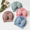 Gorro infantil con lazo grande a rayas, gorro indio con fontanela para neonatos, gorro infantil de algodón TUME
