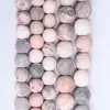 Atacado de Fábrica Contas Soltas Contas Redondas Acessórios para Joias DIY Semi-Acabados Contas para Pulseira Rosa Fosco Zebra