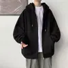 Sudadera con Cardigan para Hombre Otoño Sudadera con Capucha Color Sólido Ropa con Felpa Cremallera Abrigo Holgado Sudaderas de Invierno para Hombre