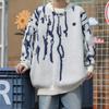 Suéter para hombre de diseño nicho retro estilo americano, estilo holgazán, holgado, para pareja, tejido de punto, top de otoño e invierno