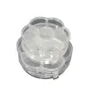Caja de almacenamiento redonda de plástico PP transparente con 8 compartimentos, grande y pequeña, para artículos pequeños, joyería, equipo de pesca, papelería, caja de almacenamiento de flor de ciruelo