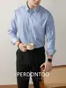 Camisa de Rayas de Modal Lenzing para Hombre, Estilo Business Ligero, Primavera y Otoño, Alta Calidad, Suave, Sin Planchar, Fácil Cuidado, Manga Larga
