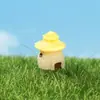 Casa de Palha Colorida Artificial Decoração de Micro Paisagem Resina Desenho Animado Casa Pequena Joia DIY