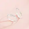 Anillos de Pareja Pequeña Obsesión para Hombres y Mujeres Diseño de Nicho Ins Moda de Lujo Ligero Anillos de Par con Lazo Simple Bandas de Anillo Regalo