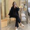 Pijamas de Algodón Seda de Estilo Nuevo para Mujer Cárdigan Conjunto de Dos Piezas Pijamas para Mujer Primavera Manga Larga Algodón Artificial Conjunto de Ropa de Casa para Mujer Primavera