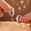 Pendientes de Plata de Ley S925 con Moissanita para Dropshipping Transfronterizo, Pendientes de Plata de Ley Exagerados Estilo Vacacional de Lujo de Gama Alta