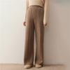 Calça de Cashmere Wide-Leg Outono e Inverno para Mulheres, Cintura Alta, Solta, Slim e com Caimento, Tricotada Versátil Quente Casual Reta