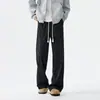 Calça de Veludo Cotelê de Perna Reta Masculina Primavera e Outono 2026 Nova Marca Tendência Calça de Moletom Esportiva Calça Casual de Perna Larga Solta Calça Masculina