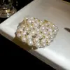 Pulsera Abierta de Perlas Doble Capa Incrustada con Diamantes, Pulsera Estilo Palacio Retro Francés, Lujo Ligero, Gama Alta, Joyería de Mano Elegante