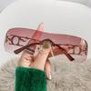Gafas de sol sin montura huecas Bella estilo europeo y americano Y2K Milenial Chicas populares Gafas sin montura de borde cortado Nuevas Gafas Transfronterizas