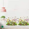 Cerca Flor Rosa Rodapé Adesivo de Parede Decoração de Canto de Quarto Corretivo Entrada da Sala de Estar Decoração de Casa Adesivo Autoadesivo