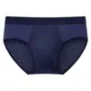 Roupa Íntima Masculina Cueca de Malha de Seda Gelada Masculina Respirável com Furos Verão Fina Fresca Shorts Roupa Íntima para Meninos Jovens