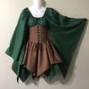 Vestido Medieval Retro Clásico Europeo y Americano de Amazon con Cinturón de Color Contrastante para Halloween