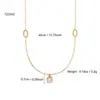 Collar Colgante Sencillo de Zirconia con Forma de Gota de Agua Estilo Old Money Francés Retro para Mujer Acero Inoxidable Chapado en Oro de 18 Quilates Sencillo